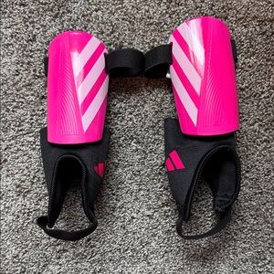 Adidas Vibrant Pink Shin Guards with Black Straps